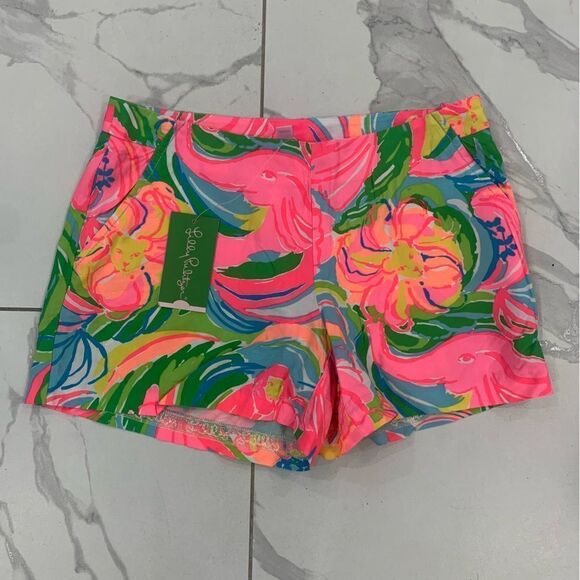 Lilly Pulitzer Shorts Women 00 Jeannie Multi So A Peeling Rayon Pockets NWT - Picture 1 of 13